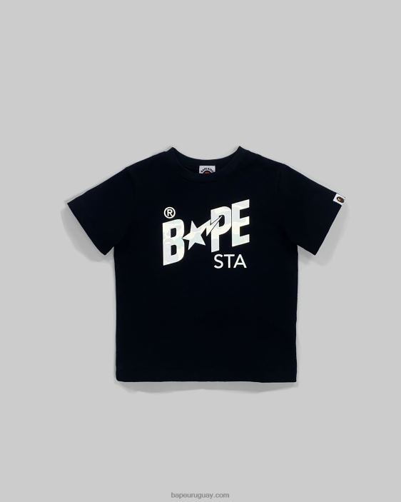 camiseta con el logo de camuflaje Reflect 1st niños negro 26D801663 A Bathing Ape