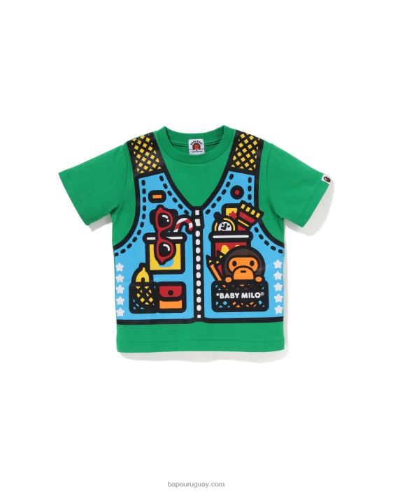 camiseta con estampado de chaleco de pesca baby milo niños Esmeralda 26D801317 A Bathing Ape