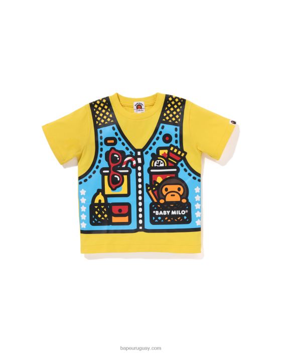 camiseta con estampado de chaleco de pesca baby milo niños amarillo 26D801321 A Bathing Ape