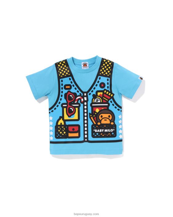 camiseta con estampado de chaleco de pesca baby milo niños azul claro 26D801316 A Bathing Ape