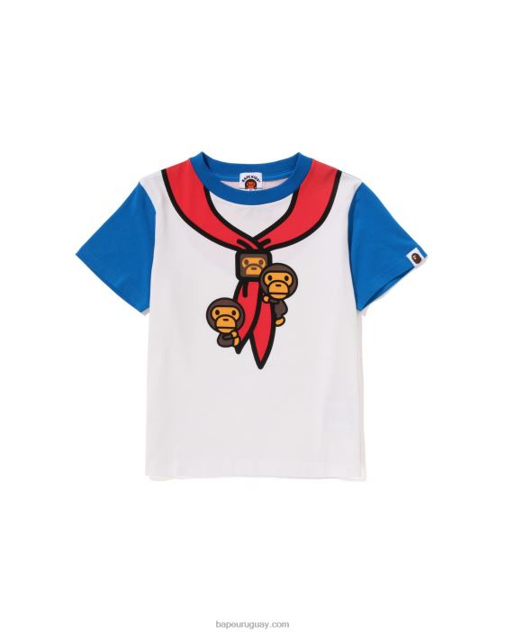 camiseta con estampado de jefe de boy scout de baby milo niños azul 26D801378 A Bathing Ape
