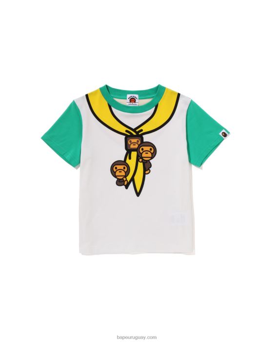 camiseta con estampado de jefe de boy scout de baby milo niños verde pavo real 26D801379 A Bathing Ape