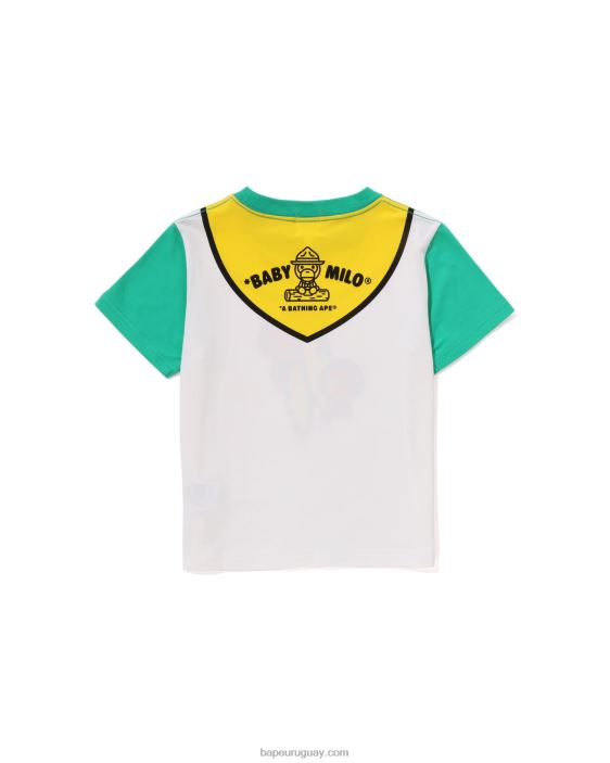 camiseta con estampado de jefe de boy scout de baby milo niños verde pavo real 26D801379 A Bathing Ape