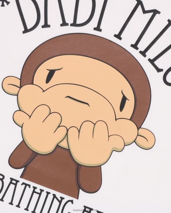 camiseta con estampado de milo tímido dibujada niños blanco 26D801299 A Bathing Ape