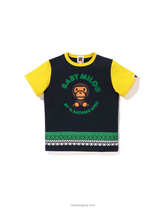camiseta con estampado nórdico baby milo niños Azul marino 26D801475 A Bathing Ape