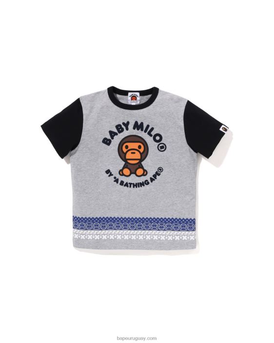 camiseta con estampado nórdico baby milo niños gris 26D801474 A Bathing Ape
