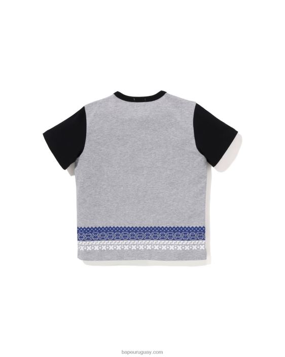 camiseta con estampado nórdico baby milo niños gris 26D801474 A Bathing Ape