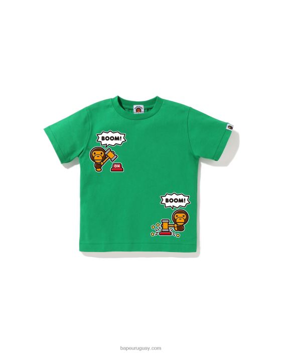 camiseta con globo de diálogo de baby milo n.º 4 niños Esmeralda 26D801562 A Bathing Ape