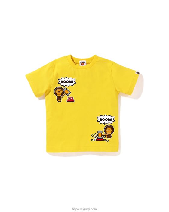 camiseta con globo de diálogo de baby milo n.º 4 niños amarillo 26D801563 A Bathing Ape
