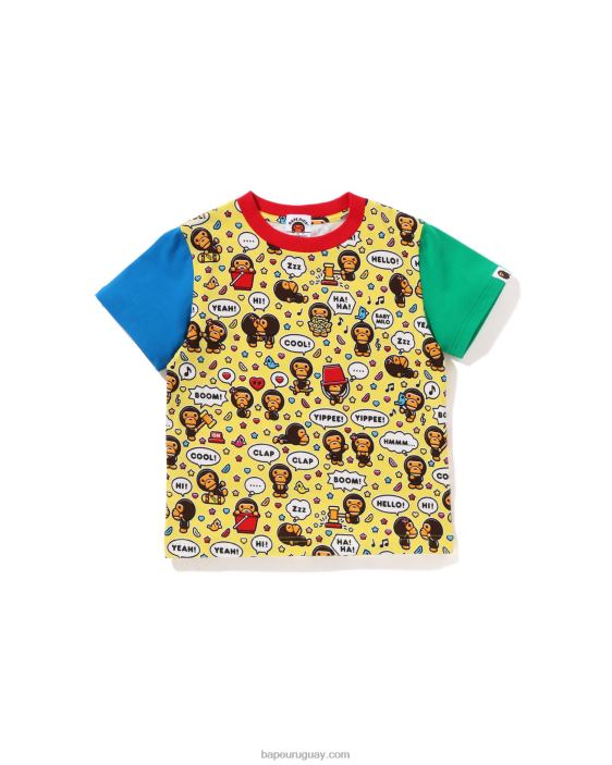 camiseta con globo de diálogo de baby milo niños amarillo 26D801592 A Bathing Ape