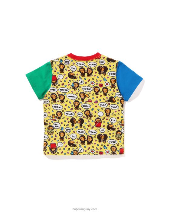camiseta con globo de diálogo de baby milo niños amarillo 26D801592 A Bathing Ape