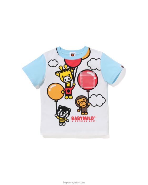 camiseta con globos de baby milo friends niños azul claro 26D801300 A Bathing Ape