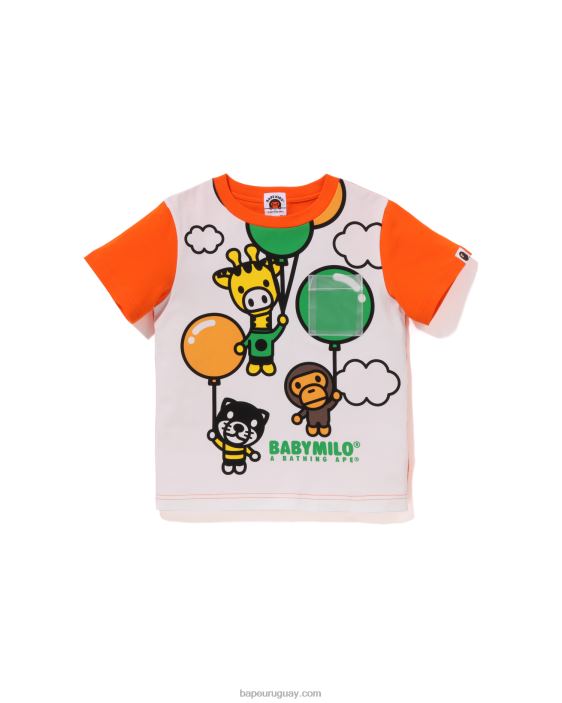 camiseta con globos de baby milo friends niños naranja 26D801301 A Bathing Ape