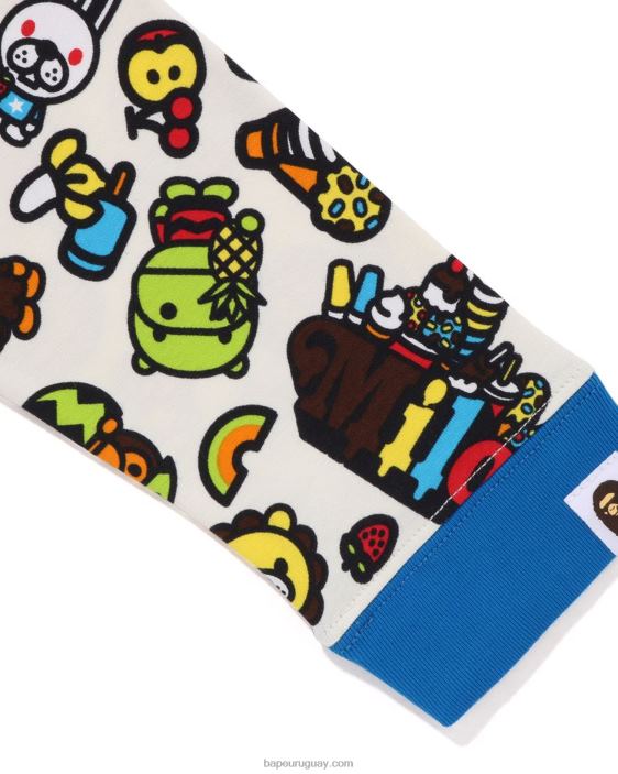 camiseta con mangas a capas de frutas mixtas baby milo niños azul 26D801452 A Bathing Ape