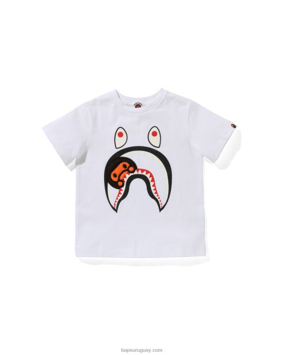 camiseta de boa polar con tiburón milo niños blanco 26D801661 A Bathing Ape