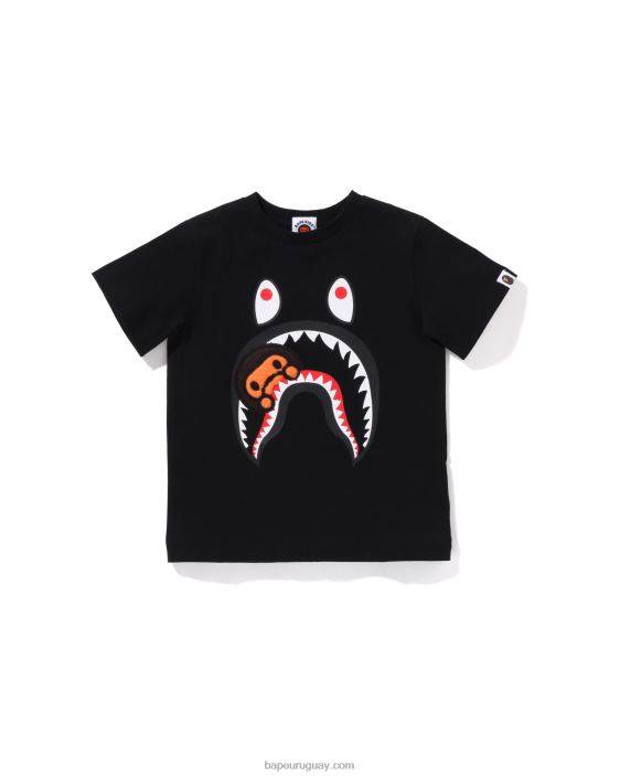 camiseta de boa polar con tiburón milo niños negro 26D801660 A Bathing Ape