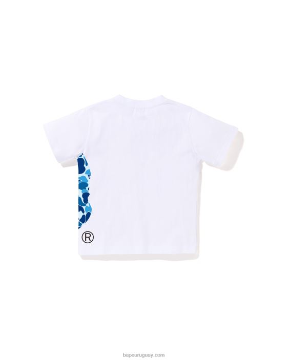 camiseta de cabeza grande con lado camuflado abc niños blanco 26D801292 A Bathing Ape