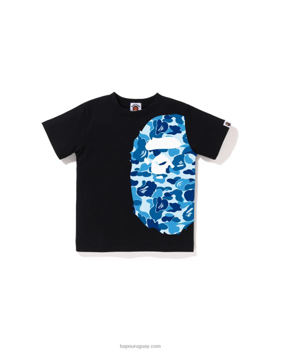 camiseta de cabeza grande con lado camuflado abc niños negro 26D801289 A Bathing Ape