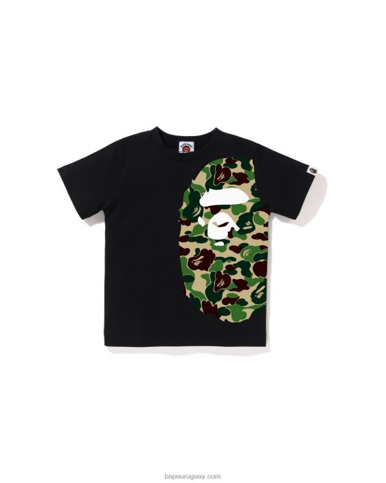 camiseta de cabeza grande con lado camuflado abc niños negro 26D801290 A Bathing Ape