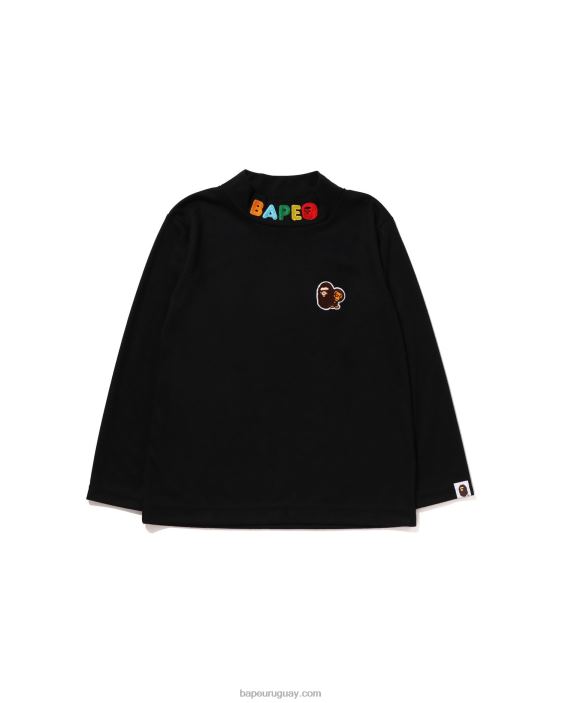 camiseta de cuello alto de un punto de head & milo niños negro 26D801492 A Bathing Ape