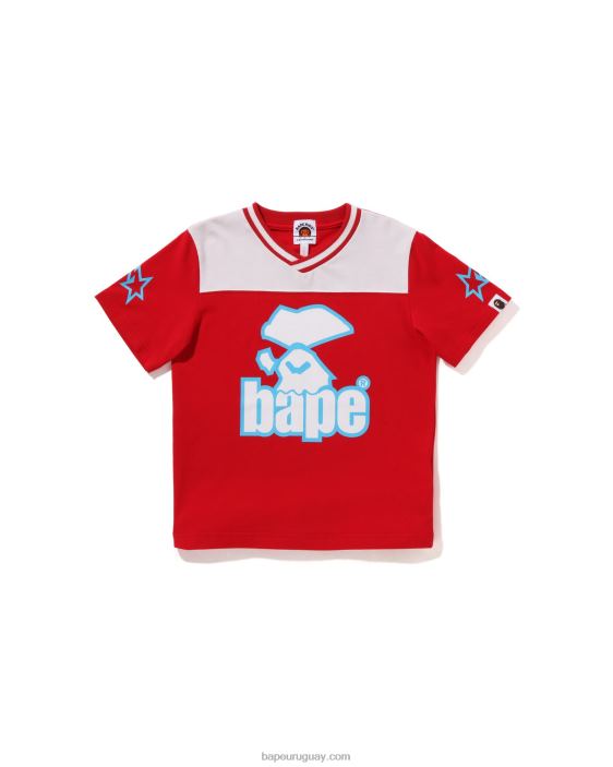 camiseta de fútbol cara de luna niños rojo brillante 26D801575 A Bathing Ape