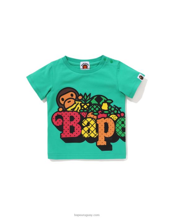 camiseta de frutas baby milo niños verde claro 26D801323 A Bathing Ape