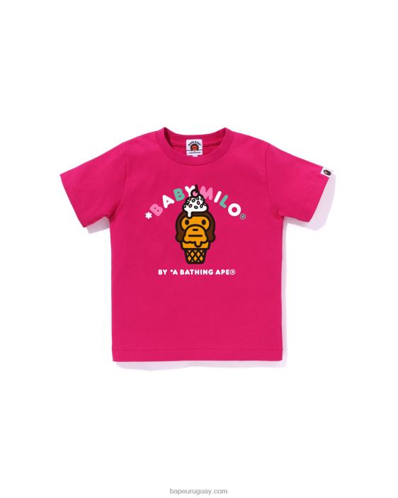 camiseta de helado baby milo niños rosa carmín 26D801411 A Bathing Ape