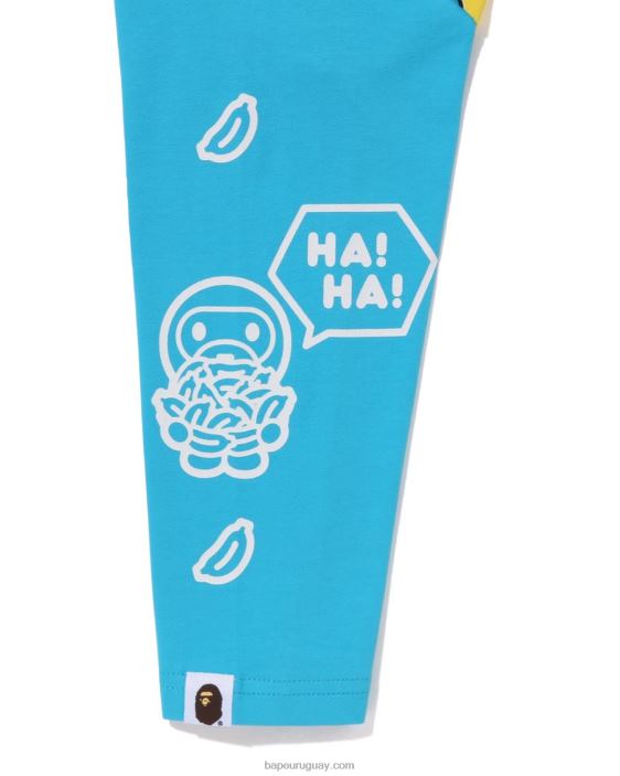 camiseta de manga raglán 3/4 con globo de discurso de baby milo niños azul 26D801529 A Bathing Ape