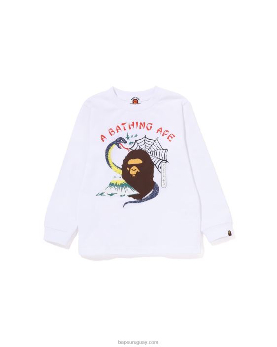 camiseta de recuerdo de la cultura japonesa niños blanco 26D801370 A Bathing Ape