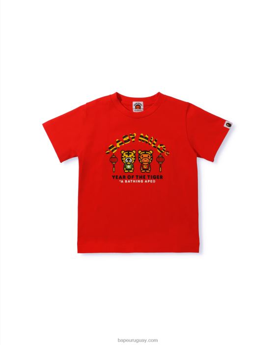 camiseta del año del tigre bebé milo niños rojo brillante 26D801745 A Bathing Ape