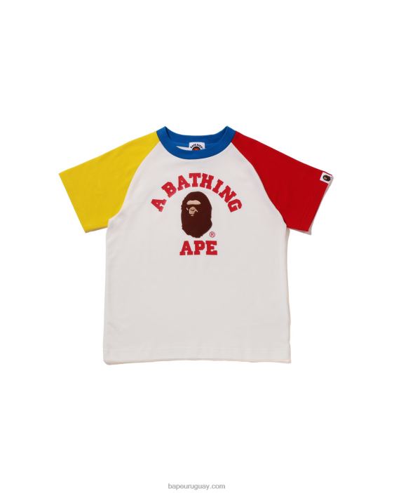 camiseta raglán de la universidad niños blanco 26D801521 A Bathing Ape