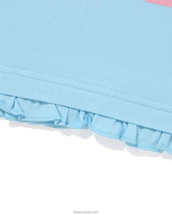 camiseta universitaria con volantes en capas niños azul claro 26D801406 A Bathing Ape