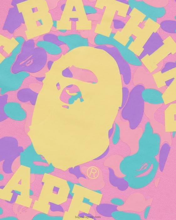 camiseta universitaria con volantes en capas niños rosa 26D801407 A Bathing Ape