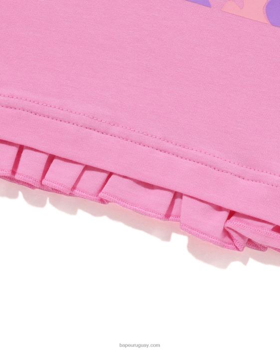 camiseta universitaria con volantes en capas niños rosa 26D801407 A Bathing Ape