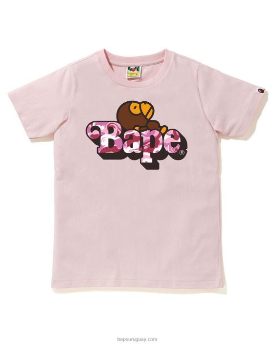 milo de camuflaje de mármol en la camiseta niños Rosa palido 26D801711 A Bathing Ape