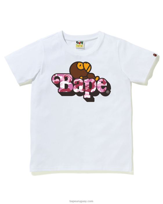 milo de camuflaje de mármol en la camiseta niños blanco 26D801713 A Bathing Ape
