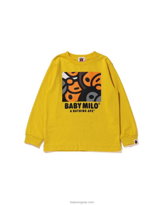 toda la camiseta de la mezcla del bebé milo niños amarillo empañado 26D801517 A Bathing Ape