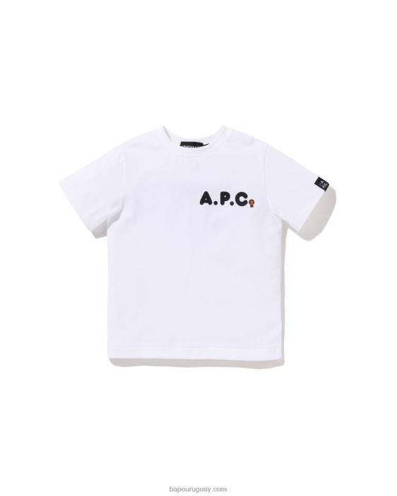 x a.p.c. milo en camiseta apc niños blanco 26D801573 A Bathing Ape