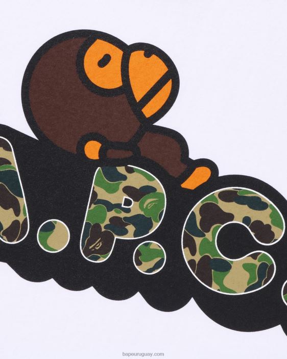 x a.p.c. milo en camiseta apc niños blanco 26D801573 A Bathing Ape