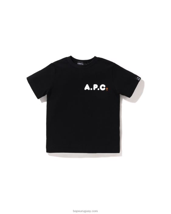 x a.p.c. milo en camiseta apc niños negro 26D801572 A Bathing Ape