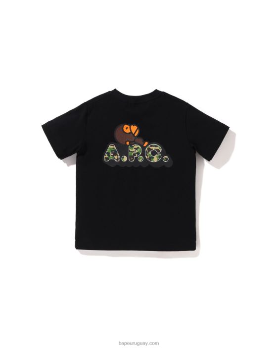 x a.p.c. milo en camiseta apc niños negro 26D801572 A Bathing Ape