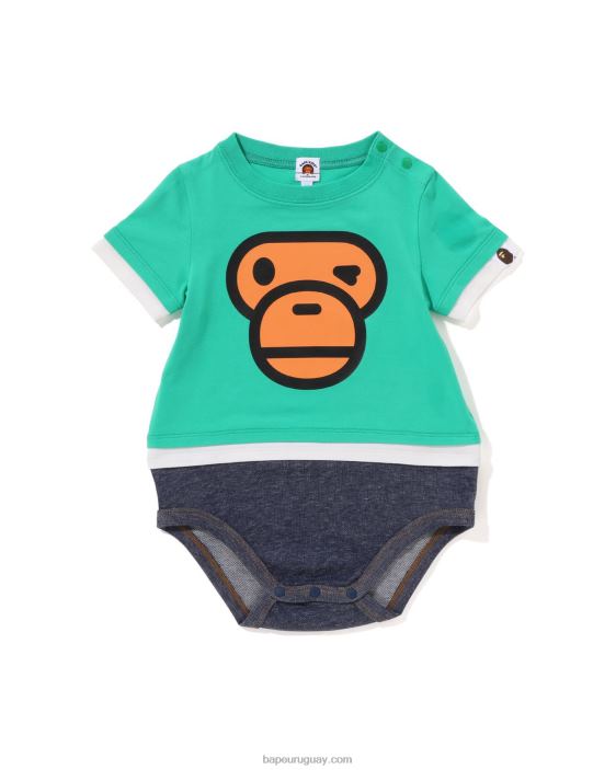 body a capas con cara de milo niños verde claro 26D801701 A Bathing Ape