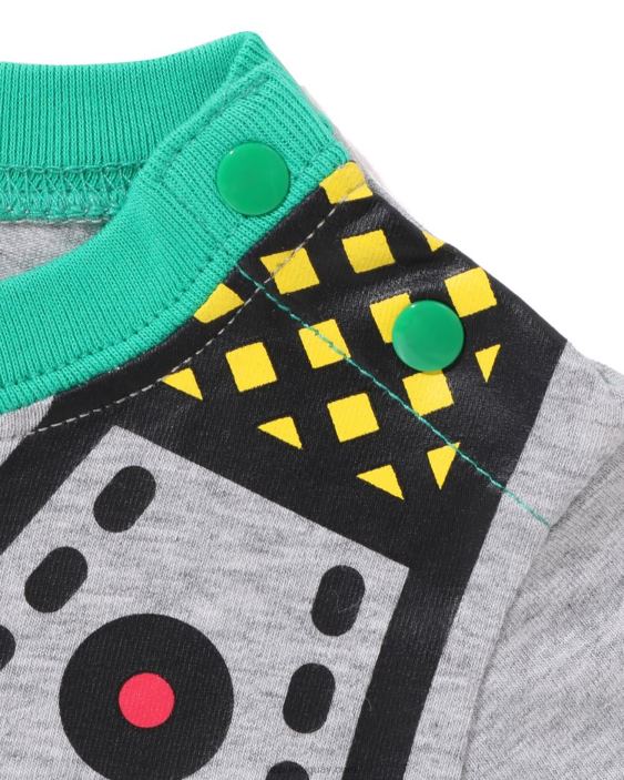 body con estampado de chaleco baby milo niños gris 26D801377 A Bathing Ape