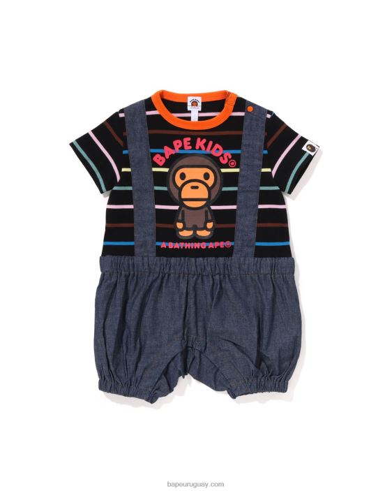 hoop baby milo tirantes pantalones mamelucos en capas niños negro 26D801449 A Bathing Ape