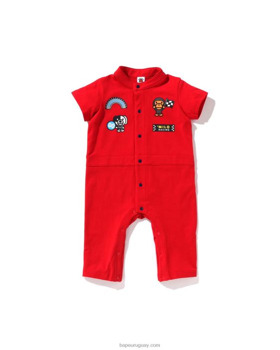 mameluco de carreras de bebé milo niños rojo brillante 26D801734 A Bathing Ape