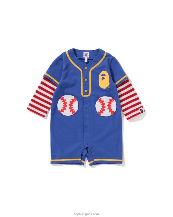 mamelucos en capas de la camisa de béisbol del aro niños azul 26D801568 A Bathing Ape