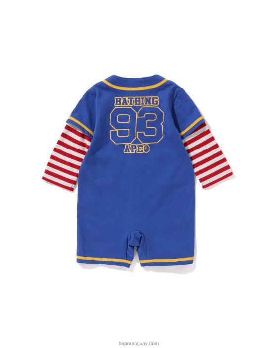 mamelucos en capas de la camisa de béisbol del aro niños azul 26D801568 A Bathing Ape