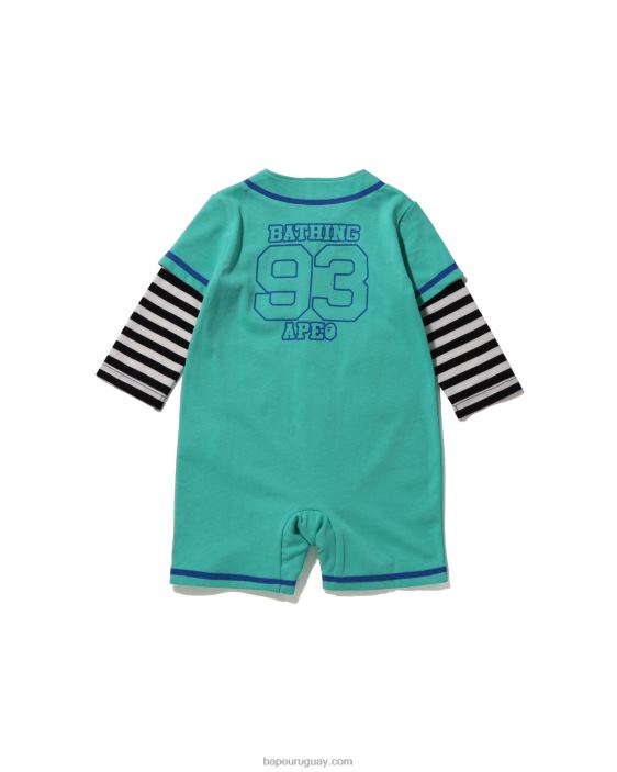 mamelucos en capas de la camisa de béisbol del aro niños menta 26D801569 A Bathing Ape
