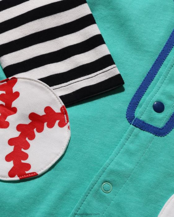 mamelucos en capas de la camisa de béisbol del aro niños menta 26D801569 A Bathing Ape