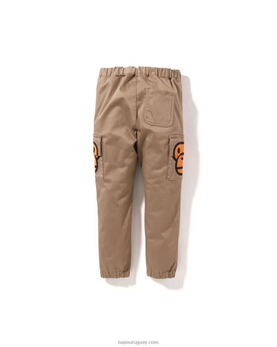Pantalones baby milo con bolsillos laterales niños beige 26D801598 A Bathing Ape